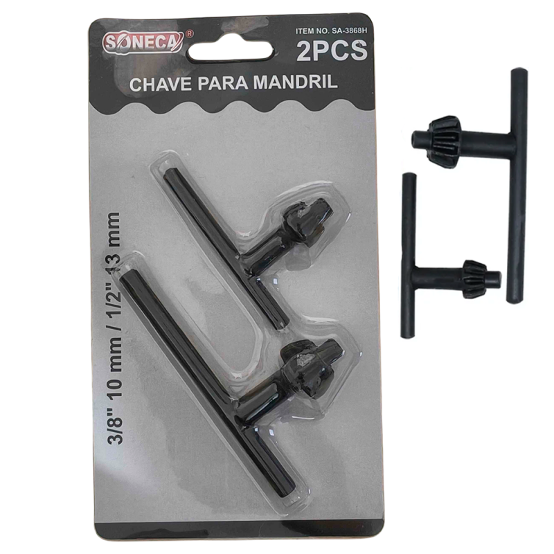 Chave para Mandril Kit 2 peças 3/8" - 10 mm. e 1/2" - 13 mm. SA-3686H Soneca