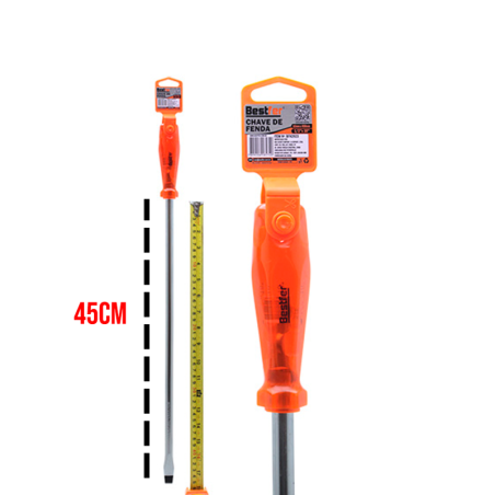 Chave Fenda 1/2" x 18" - 1,25 cm. x 45 cm. CRV Imantada BFH2923 Bestfer