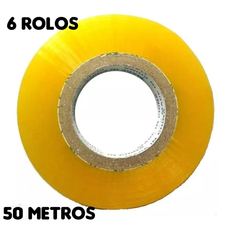Fita Transparente para Embalagem 45 mm. x 50 m. Pacote 6 rolos ID-703F Idea