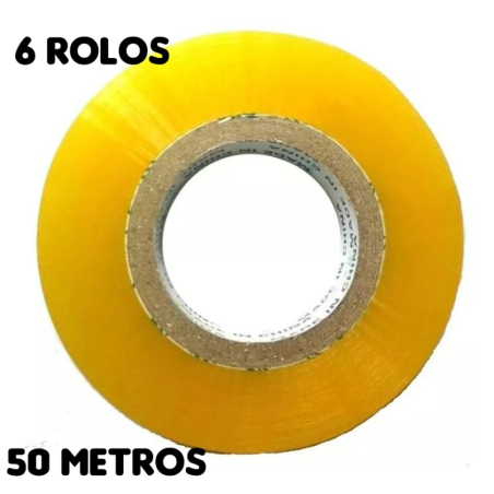 Fita Transparente para Embalagem 45 mm. x 50 m. Pacote 6 rolos ID-703F Idea