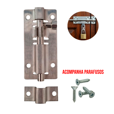 Ferrolho 3" - 7,5 cm. 1 unidade + 6 parafusos ID-2547F Idea