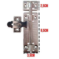 Ferrolho com Porta Cadeado 12 cm. + 10 parafusos  ID-6763T Idea