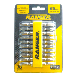 Bits Ponteiras Duplas Phillips S2 CRV 65 mm. Encaixe 1/4" 10 peças RJB-6000 Ranger