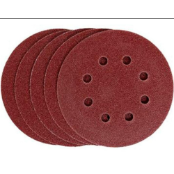 Disco Lixa com Velcro 125 mm. Grão 080 - 8 Furos Pacote 50 pçs Melfi