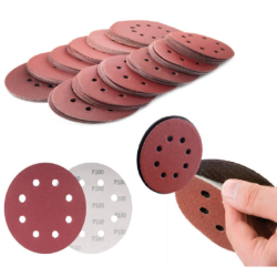 Disco Lixa com Velcro 125 mm. 8 furos Grão 180 Pacote 10 pçs Profield