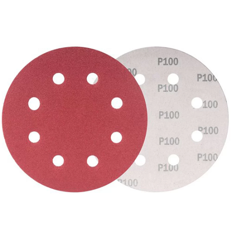 Disco Lixa com Velcro 125 mm. 8 furos Grão 100 Pacote 10 pçs Golfield