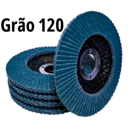 Disco Flap 4.1/2" - 115 x 22 mm. Zircônia Grão 120 DFZ-1520 Pacote 10 pçs Hammer