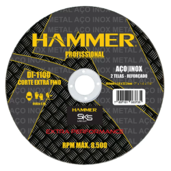 Disco de Corte 7" x 1/16" x 7/8" Inox  Pacote 10 pçs Hammer