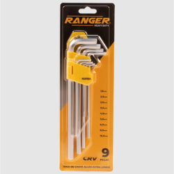 Chave Allen Extra Longa CRV Jogo 9 pçs RJC-1092 Ranger
