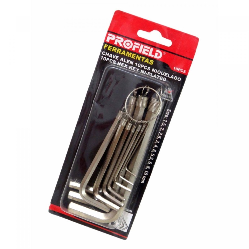 Chave Allen Niquelado 10 pcs. Chaveiro Profield