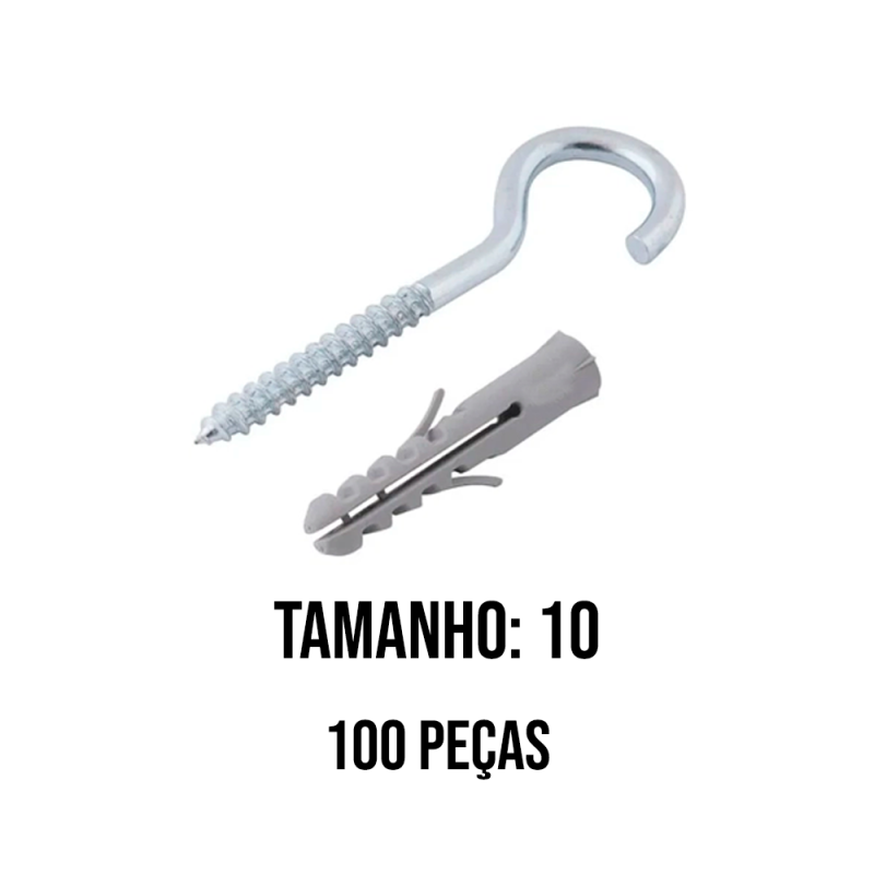 Gancho com Bucha No. 10 pacote 100 pçs WS