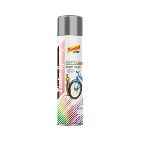 Tinta Spray 400ml. Metalica Aluminio Mundial Prime