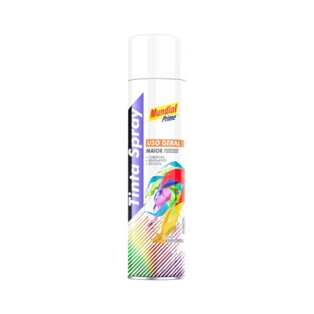 Tinta Spray 400ml. Branco Fosco Mundial Prime